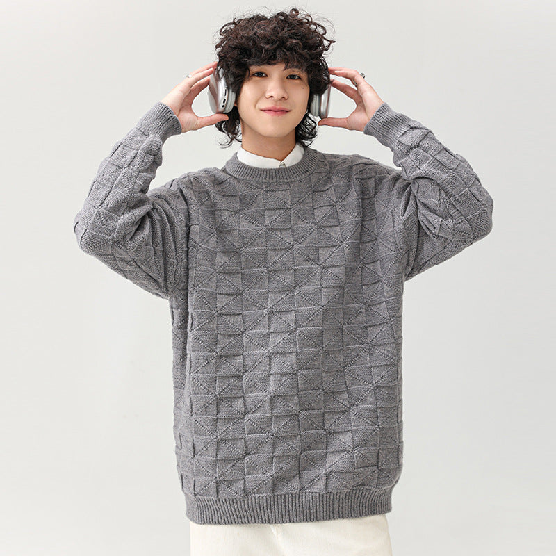 Trendy men's sweater with textured surface Lune London