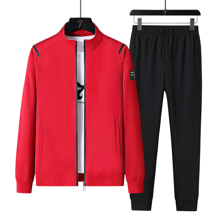 Men's sporty tracksuit set with zip jacket, round neck sweatshirt and slim fit jogging pants Amarae