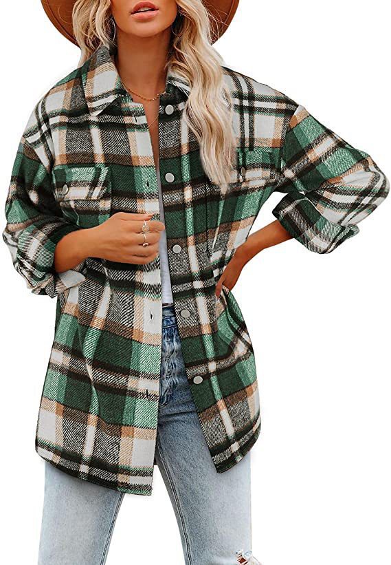 Casual plaid jacket for women with practical pockets and oversized fit Lune London