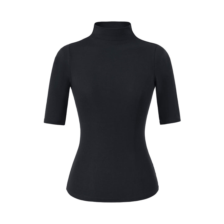 Women's Fitted Stand Collar Shirt with Half-Length Sleeves Amarae