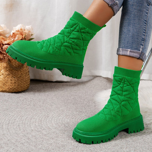 Ladies Fashion Boots with Textured Upper Material and Slip-Resistant Profile Sole Amarae