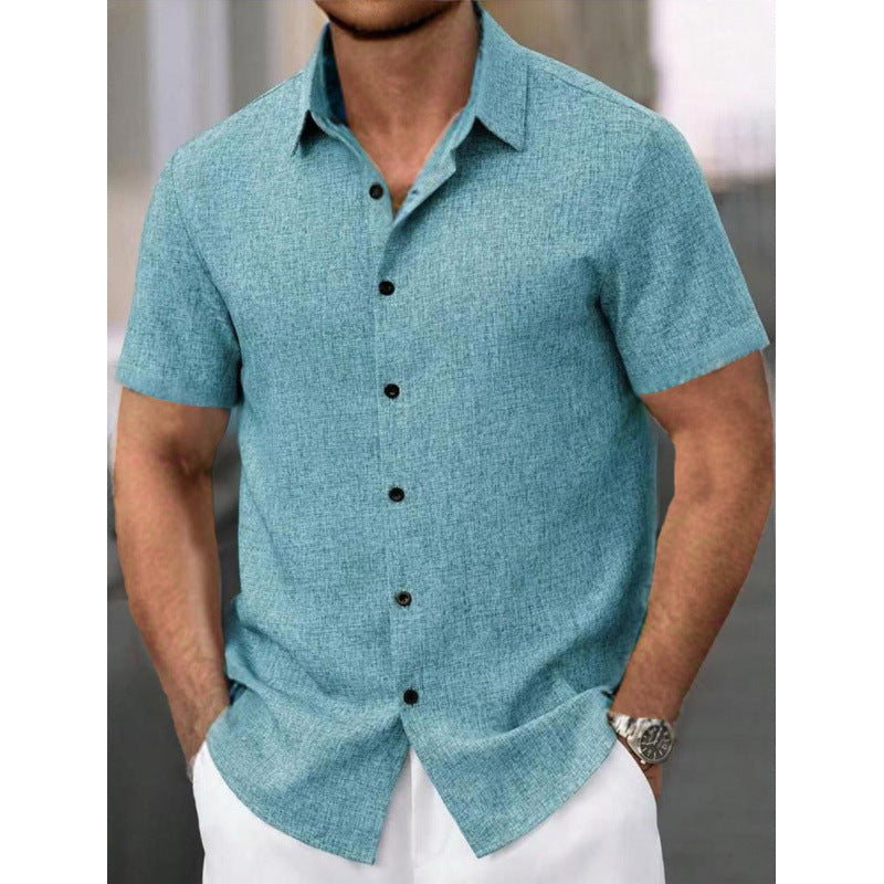 Short sleeve shirt for men in textured fabric Amarae