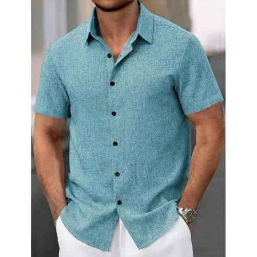 Short sleeve shirt for men in textured fabric Amarae