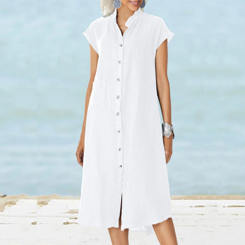 Casual shirt dress for women in lightweight fabric with pockets Lune London