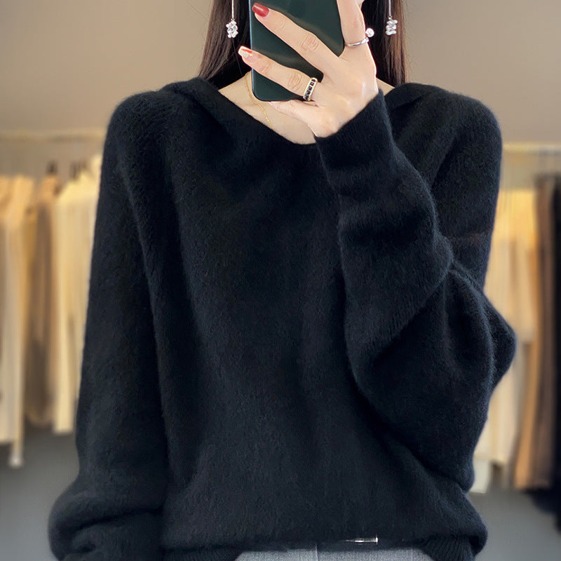 Pull décontracté pour femmes avec des manches volumineuses et un col en V Chic & Stil