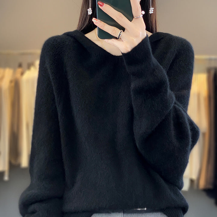 Pull décontracté pour femmes avec des manches volumineuses et un col en V Chic & Stil