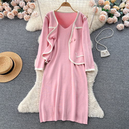 Elegant knitted dress for women with matching blazer Amarae