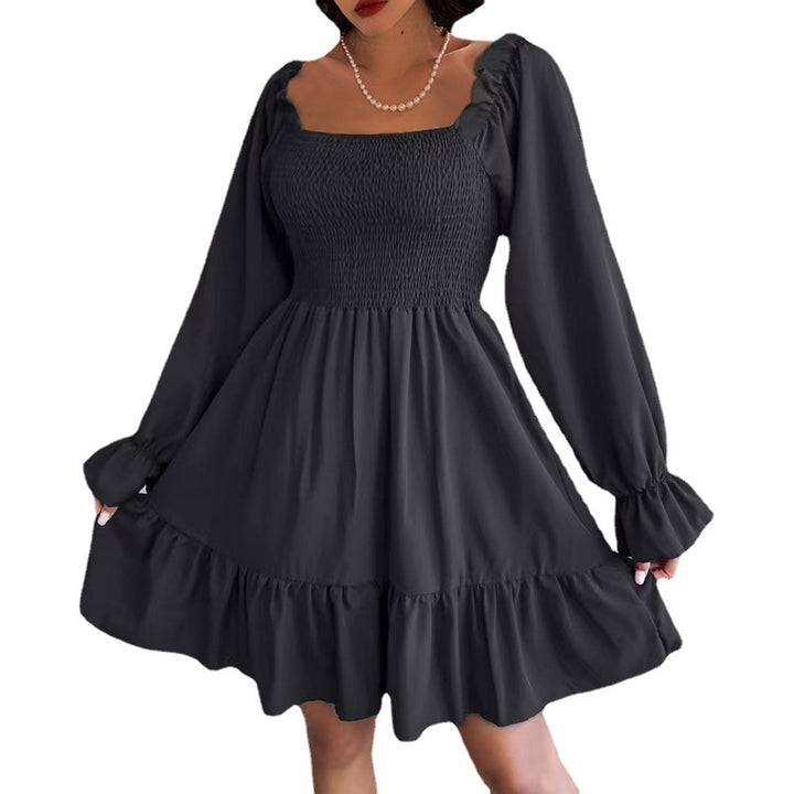 Ruffle dress for women with puff sleeves and elastic waist Lune London