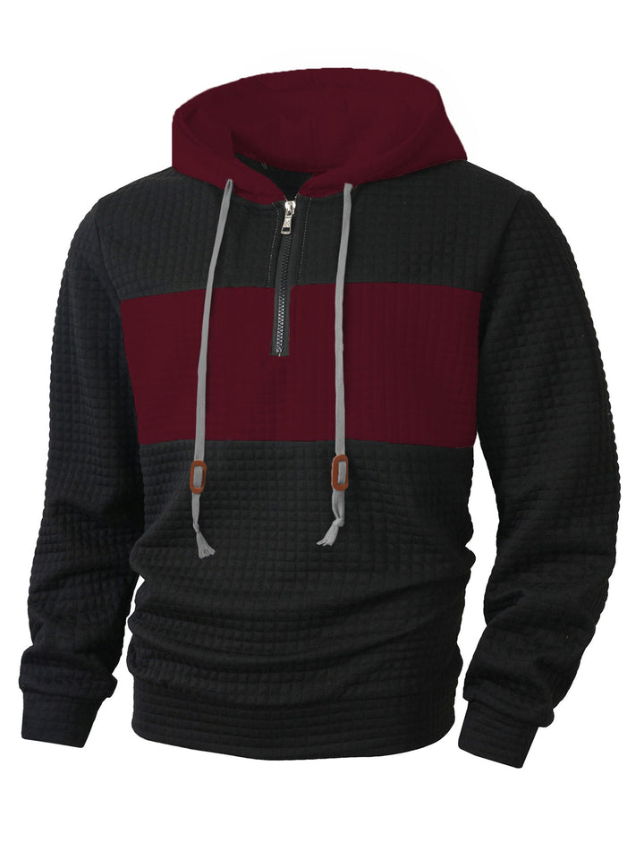 Men's Hoodie with 1/4 zipper and structured design Lune London
