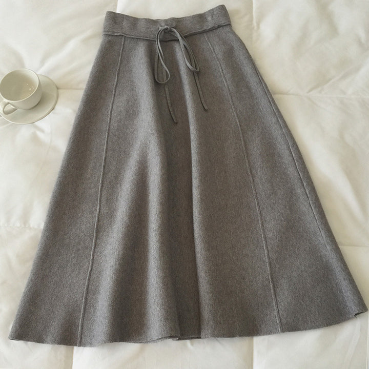 Jupe maxi femme en matériau doux avec cordon pratique