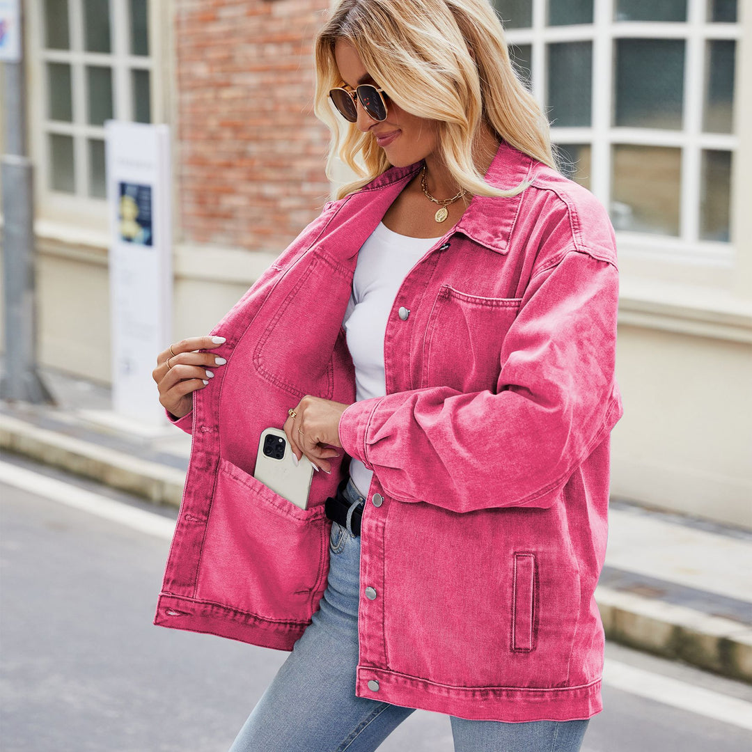 Casual oversized denim jacket for women with practical pockets Lune London