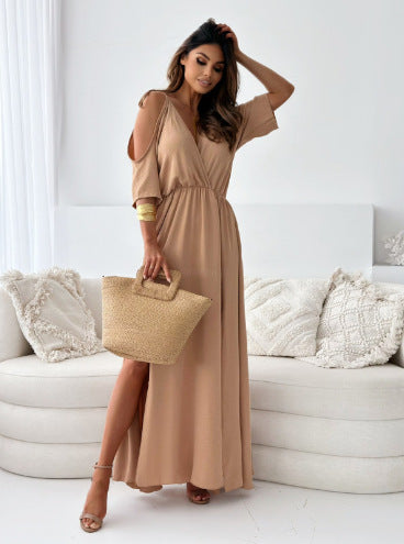 Elegant maxi dress for ladies with side slit Lune London