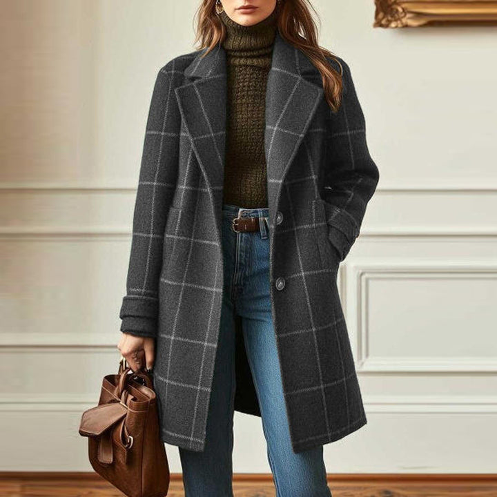 Manteau de transition pour femmes dans un motif à carreaux classique Chic & Stil