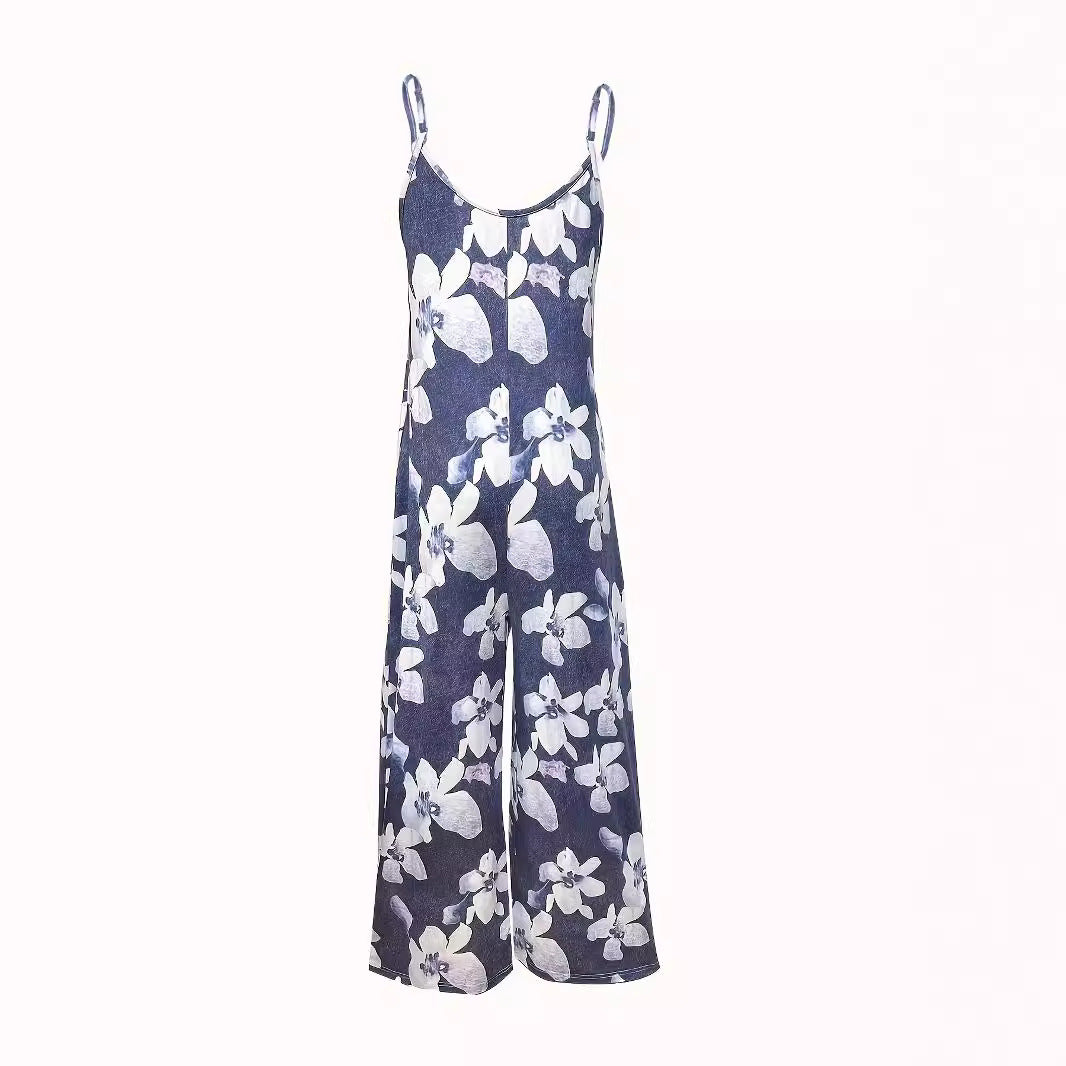 Ladies Lightweight Summer Jumpsuit with Wide Legs and Practical Pockets Lune London