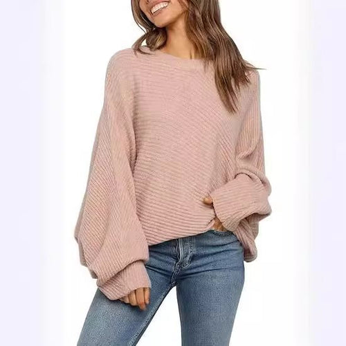 Oversized comfortable knit sweater for women with wide-cut sleeves Amarae