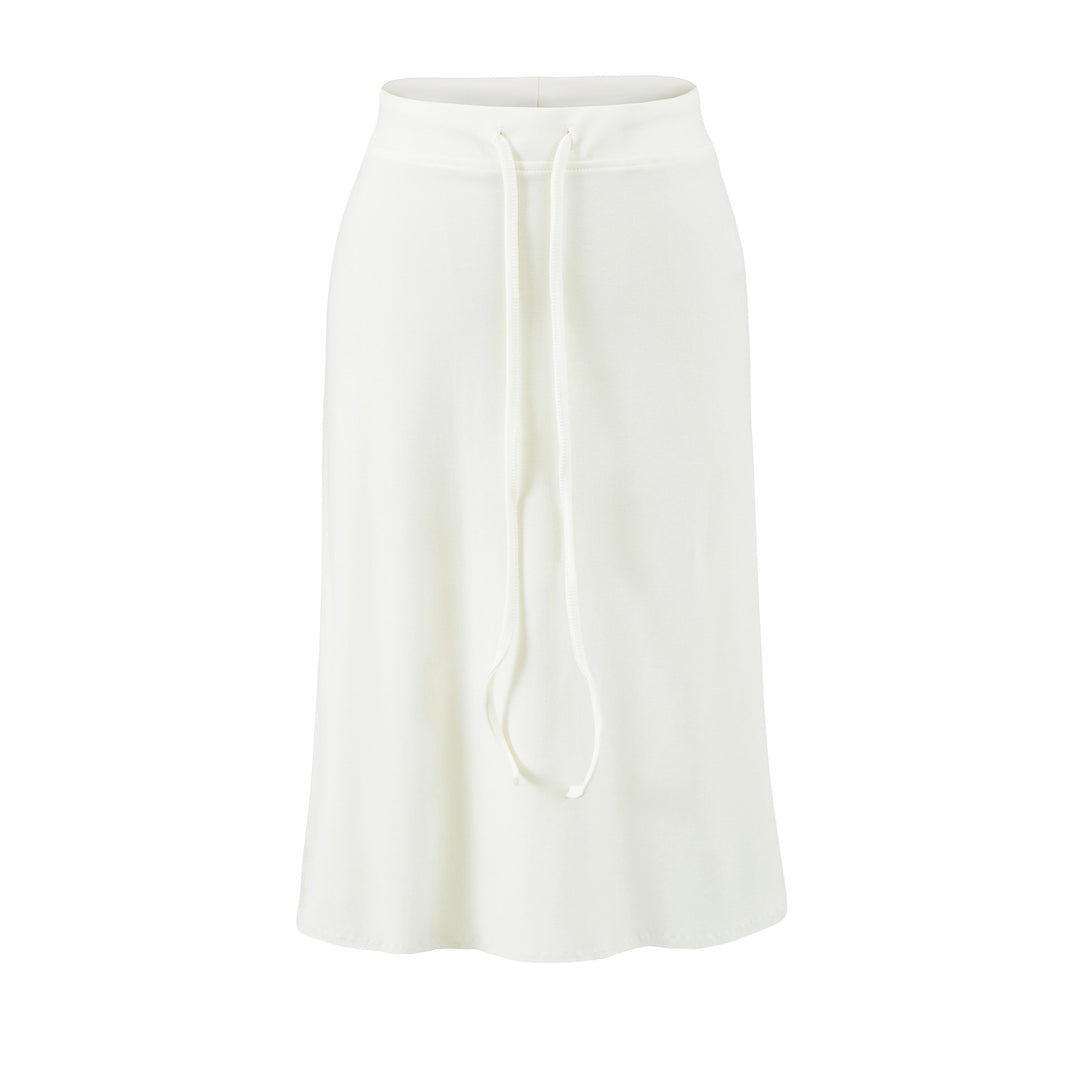 Women Jersey Midi Skirt with High Waist, Drawstring and A-Line Cut Amarae
