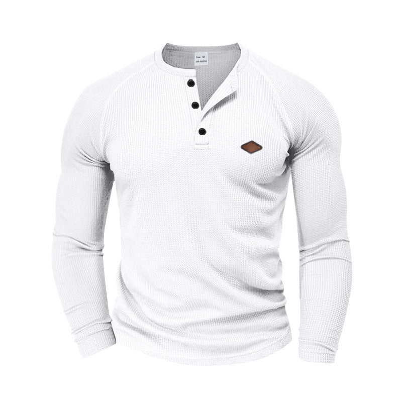 Long sleeve shirt for men in textured fabric with practical buttons Amarae