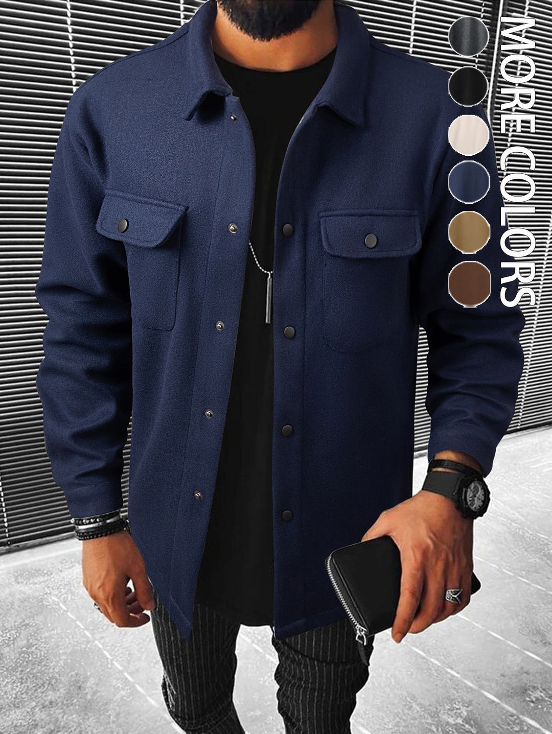 Fashionable overshirt jacket for men with practical pockets and modern button design Lune London