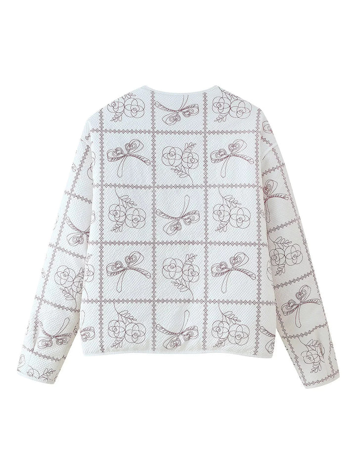 Lady jacket with floral pattern and practical pockets Lune London