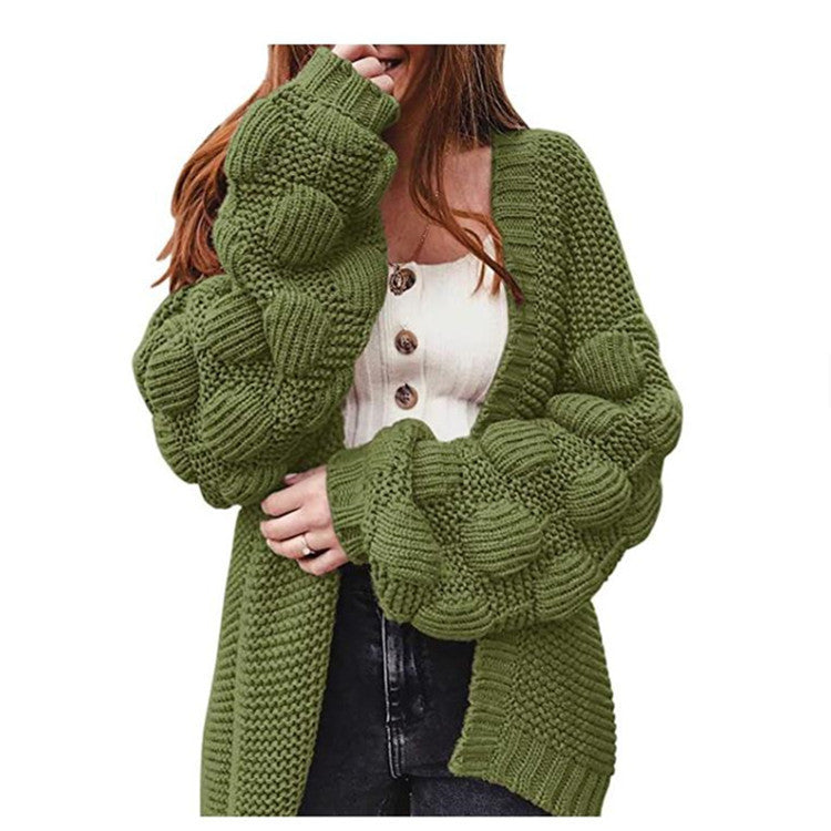 Knit jacket for women with voluminous cuffs Lune London
