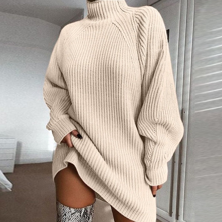 Ladies oversized knit sweater with high collar Lune London