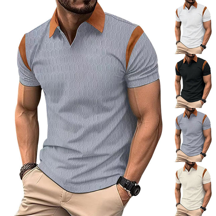 Polo shirt for men with stylish contrast details and a breathable structured design Lune London