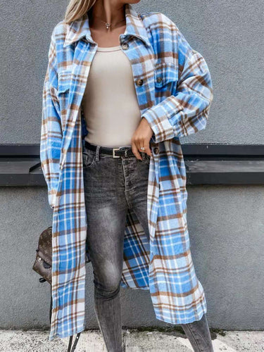 Oversized checkered jacket for women in a casual chic style