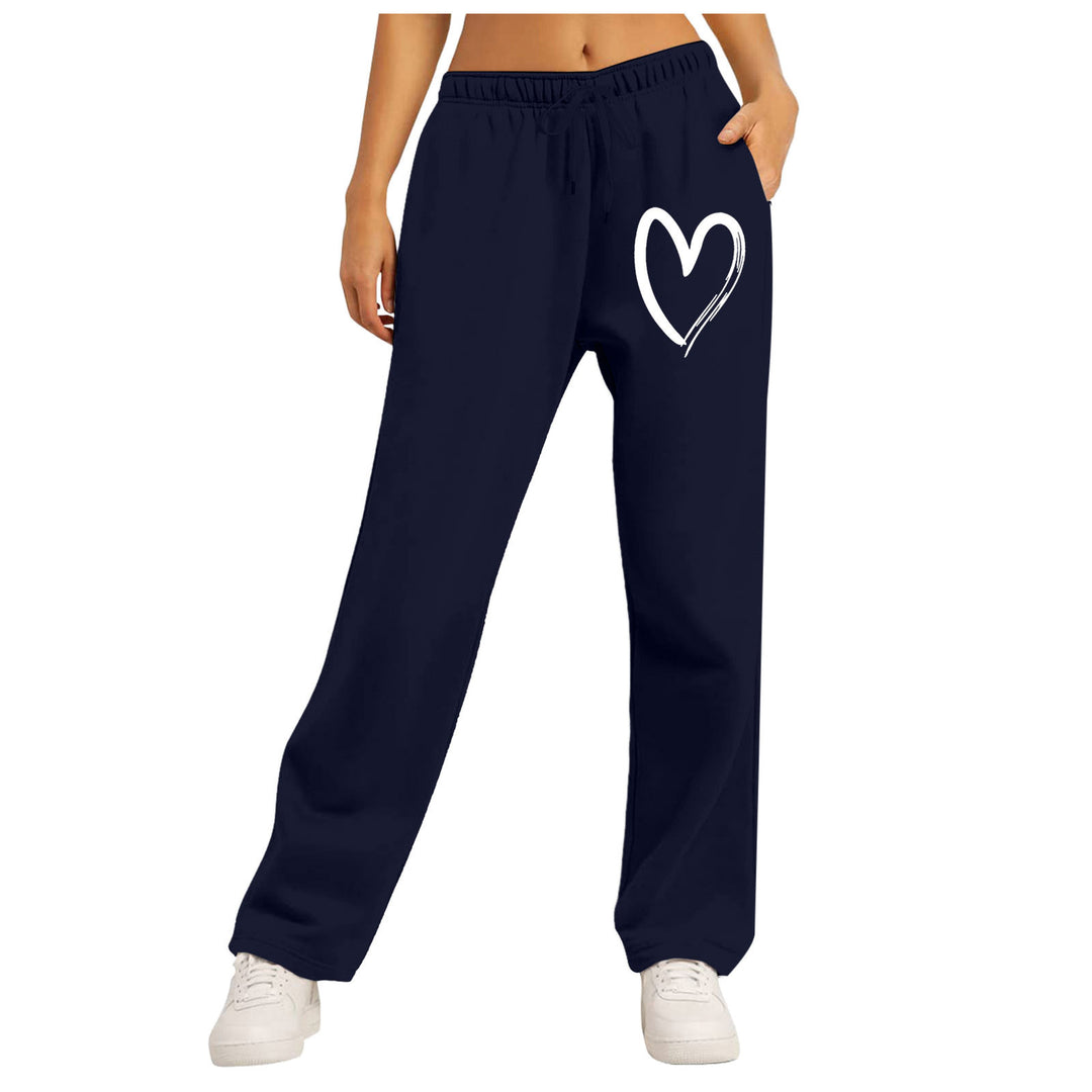 Women's casual leisure pants with modern heart design Chic & Stil