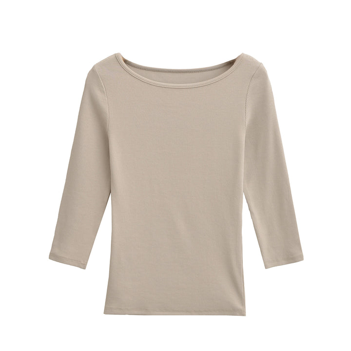 Women long sleeve top with elegant round neck Amarae