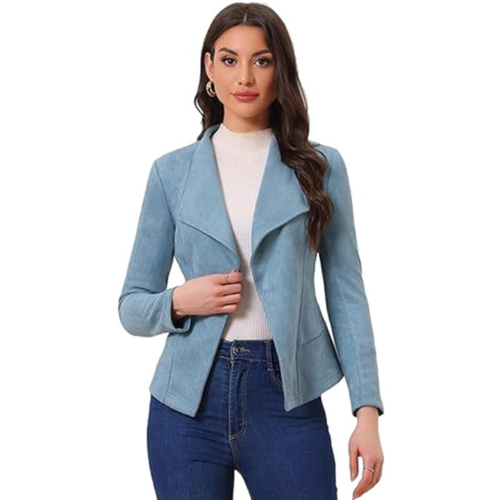 Faux leather blazer for women with a relaxed fit and trendy lapels Lune London