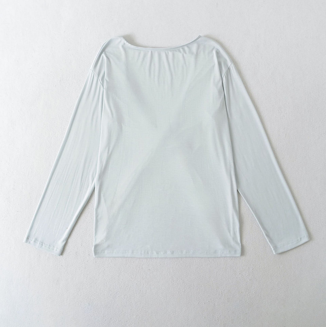 Women Long Sleeve Casual T-Shirt with Loose Fit and Comfortable Style