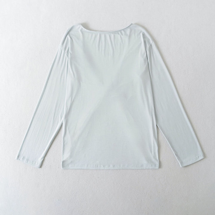 Women Long Sleeve Casual T-Shirt with Loose Fit and Comfortable Style