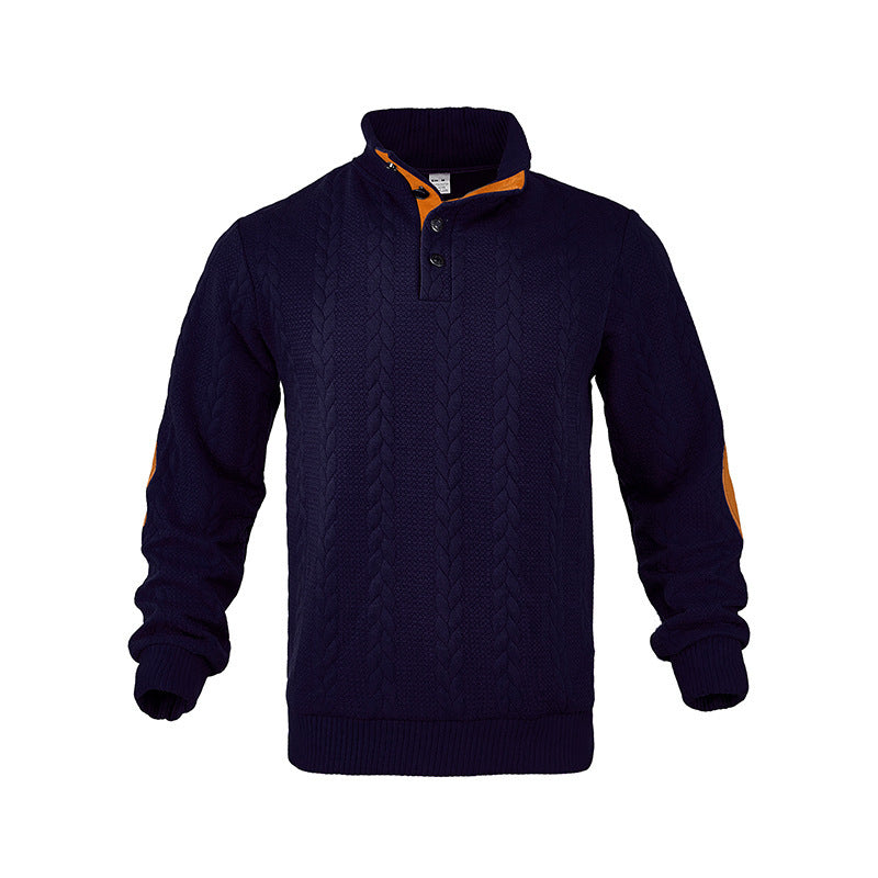 Round neck sweater for men with contrasting details Lune London