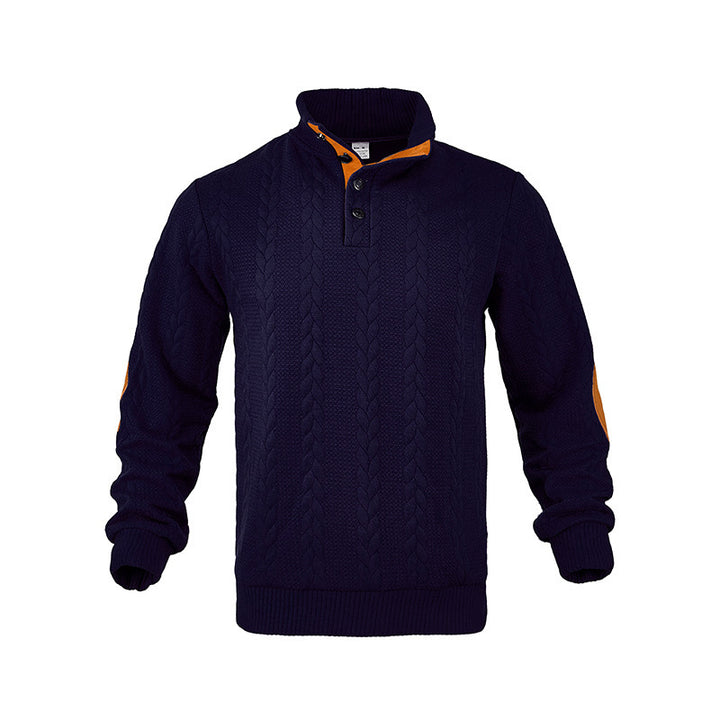 Round neck sweater for men with contrasting details Lune London