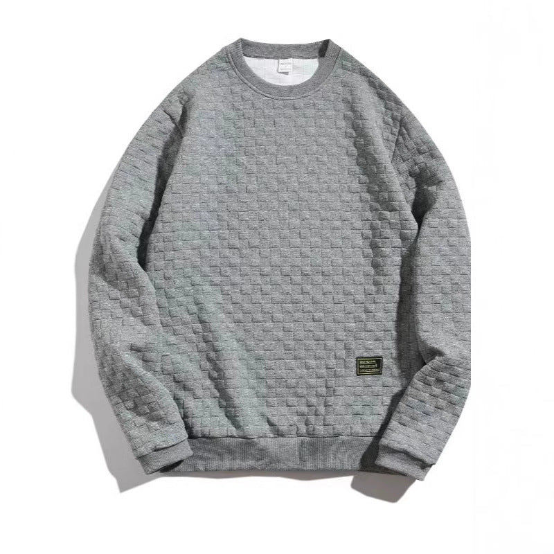 Casual structured sweater for men with round neck and elastic cuffs Amarae