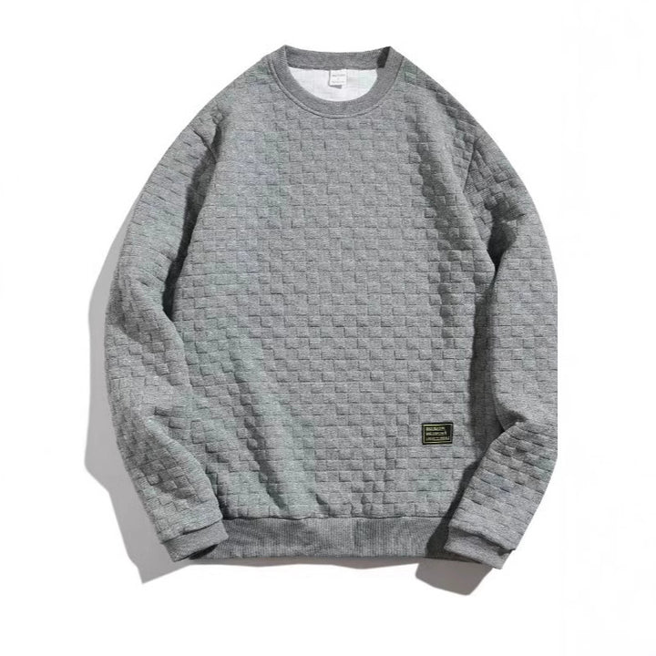 Casual structured sweater for men with round neck and elastic cuffs Amarae
