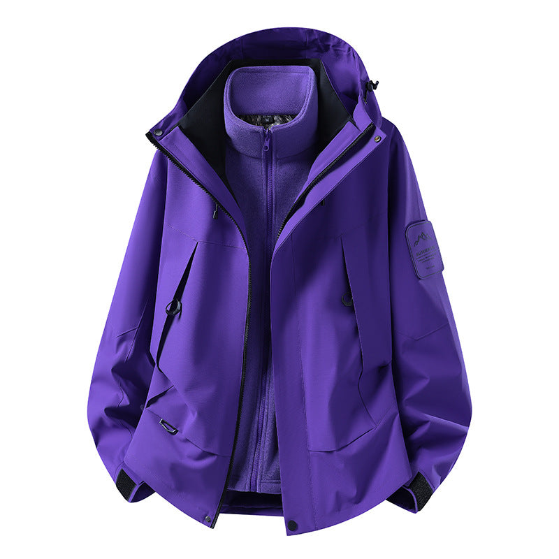 Unisex waterproof two-layer softshell rain jacket with removable fleece lining and hood Amarae