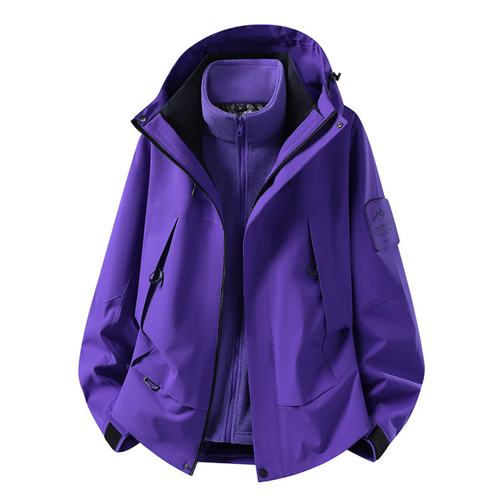 Unisex waterproof two-layer softshell rain jacket with removable fleece lining and hood Amarae