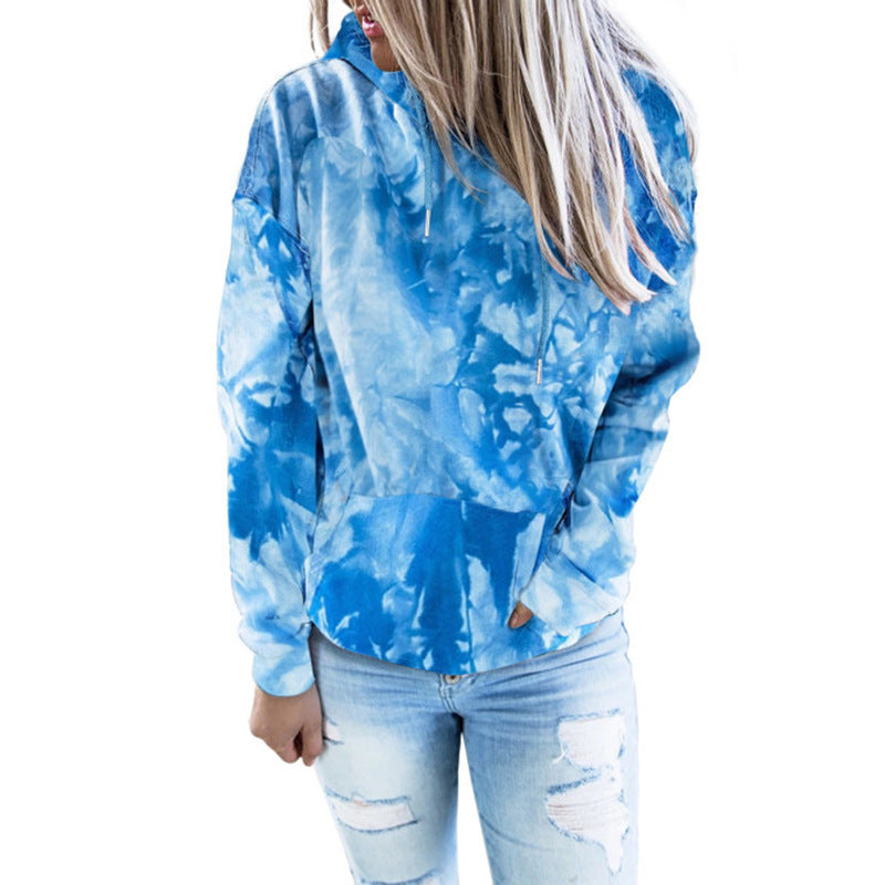 Hooded sweatshirt for women with a unique batik pattern Lune London