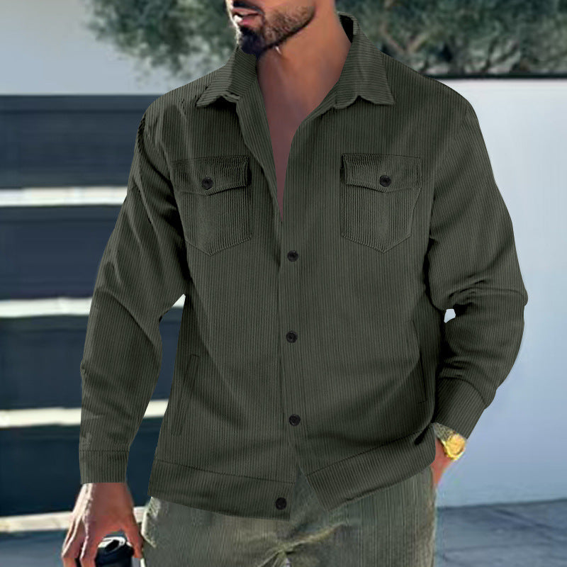 Modern fit corduroy jacket for men with chest pockets Lune London