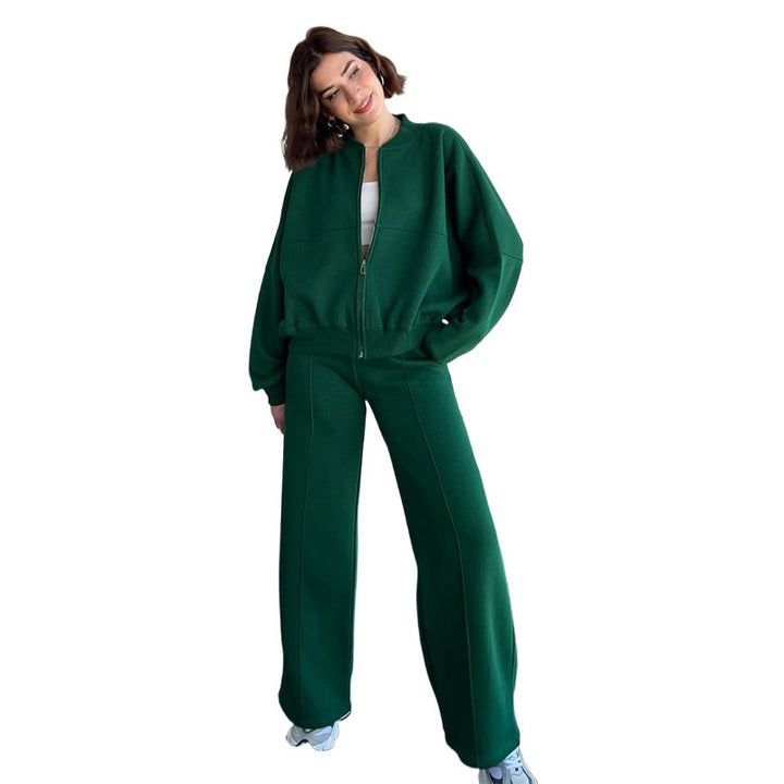 Casual set for women in soft terry fabric with a high collar and a loose fit Lune London