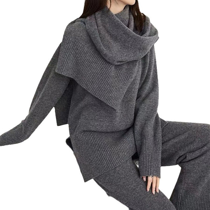 Ensemble en tricot pour femmes avec un élégant col rond et des jambes larges Chic & Stil