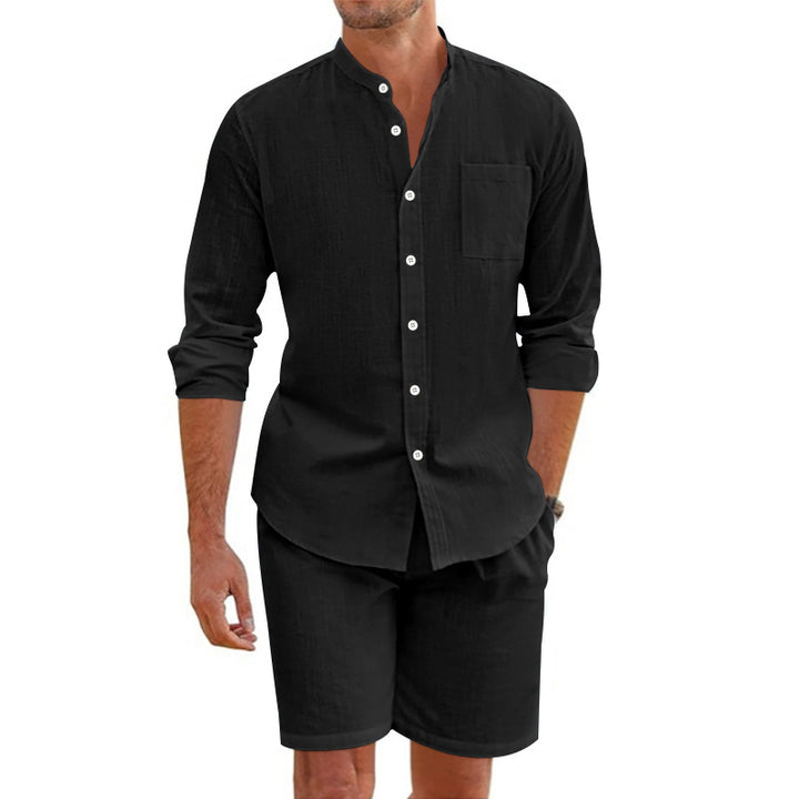 Casual linen set for men with button placket and practical pockets Lune London