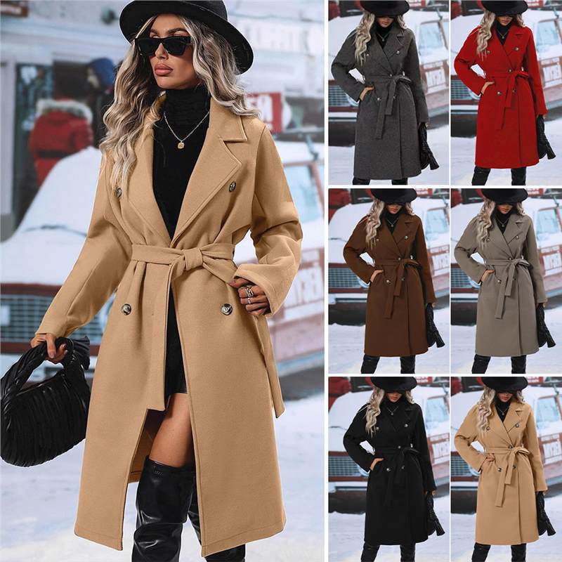 Lune London Double-Breasted Wool Coat for Women