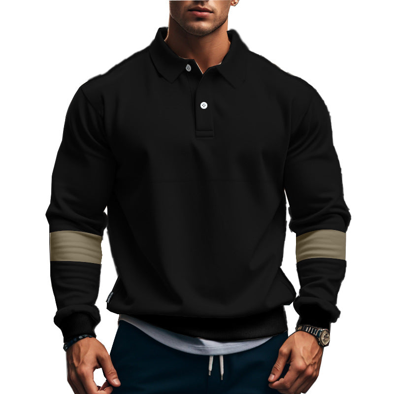 Sporty sweater for men with trendy contrast stripes Amarae
