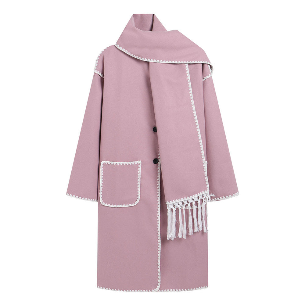 Elegant transitional coat for women with fringe embellishments Amarae