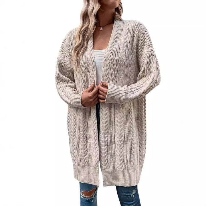 Women Chunky Knit Cardigan with Loose Fit and Structured Look Lune London