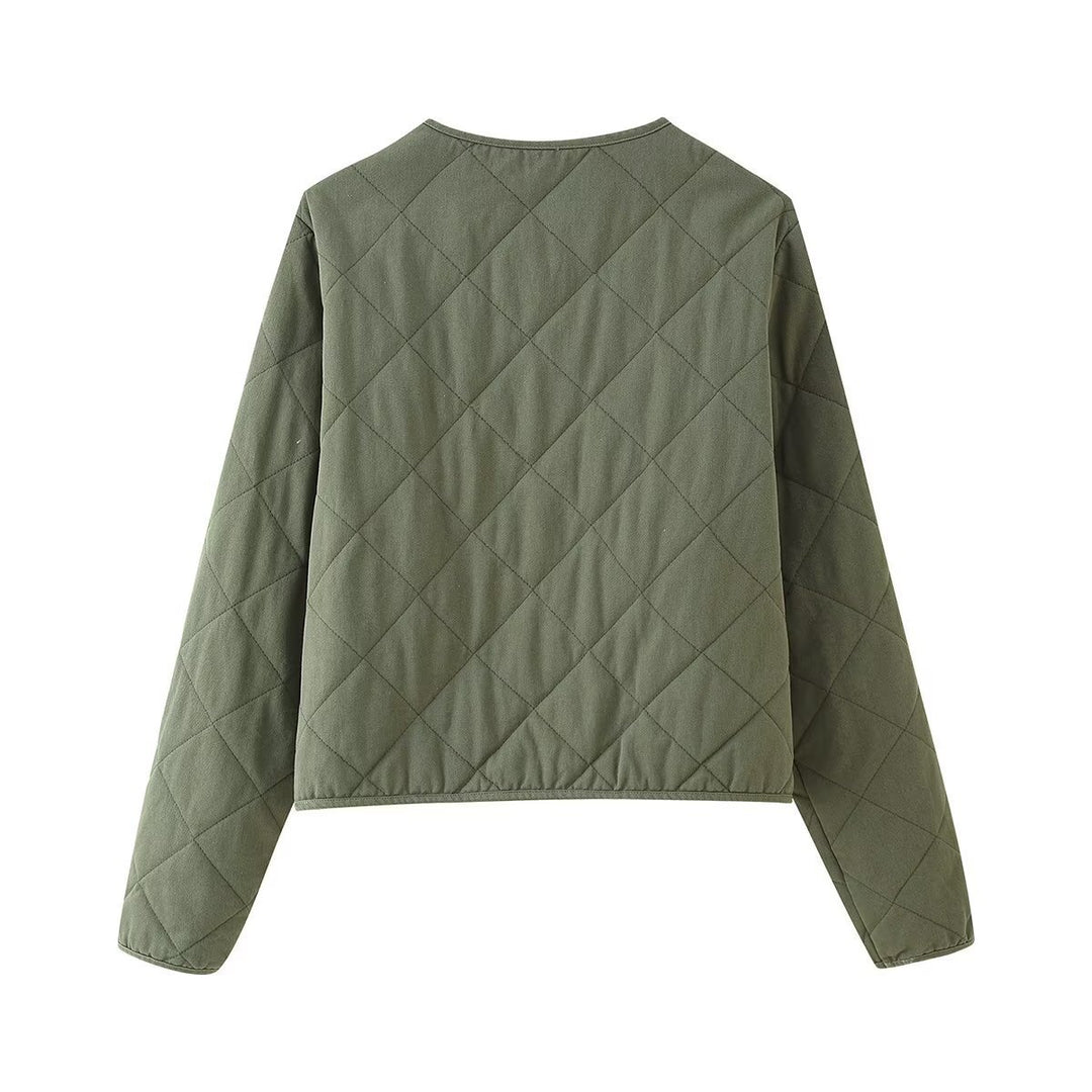 Ladies down jacket with practical pockets