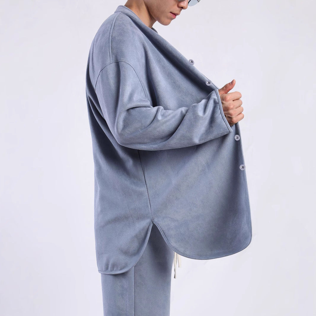 Men's Fashion Shirt with Practical Chest Pocket and Modern High Collar Lune London