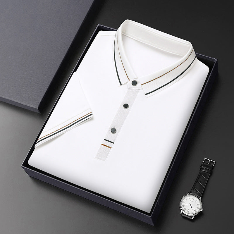 Men's modern polo in textured material with elegant accents Lune London